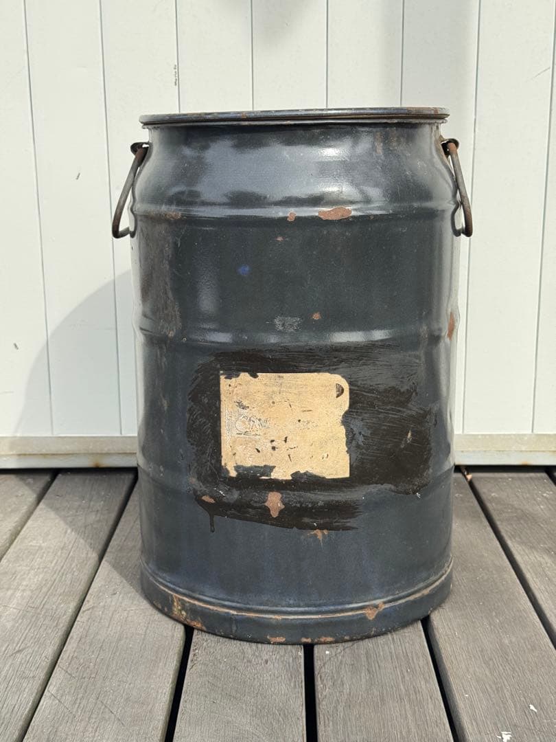 ヴィンテージ レトロ 古道具 スチール缶 タンク バレル 収納 スツール