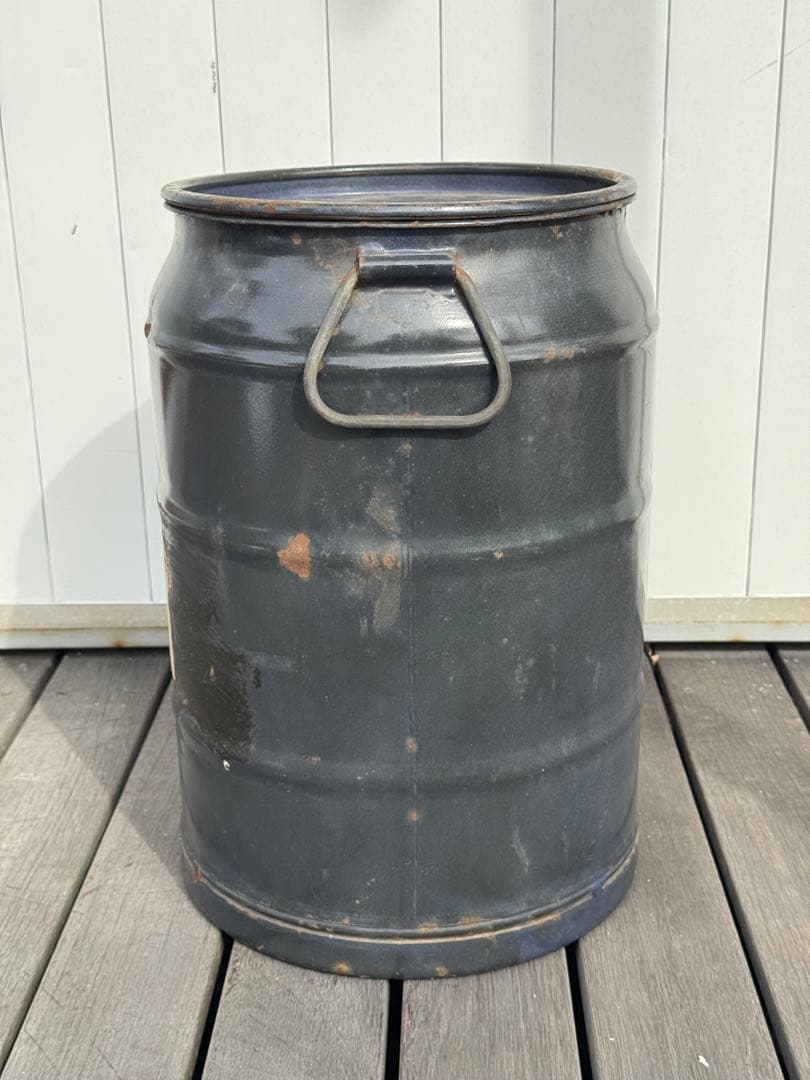 ヴィンテージ レトロ 古道具 スチール缶 タンク バレル 収納 スツール