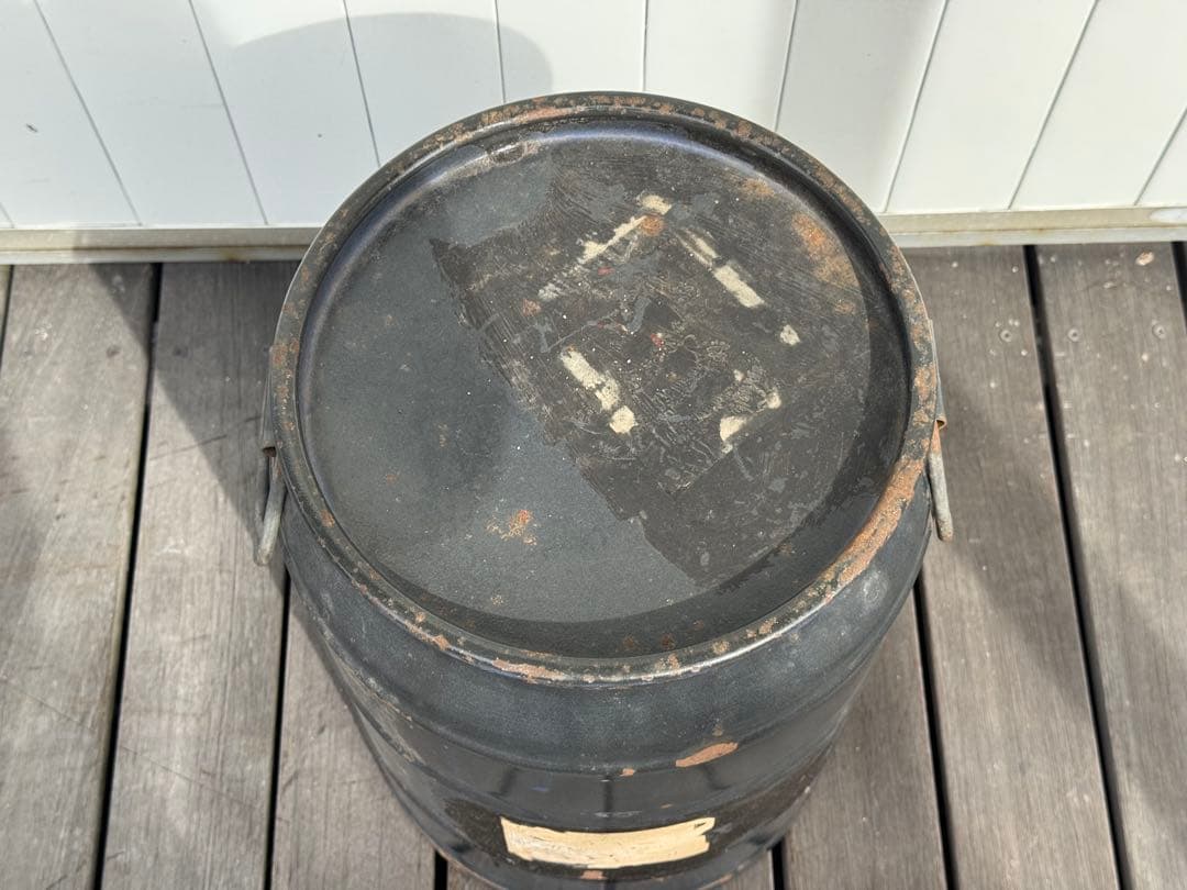 ヴィンテージ レトロ 古道具 スチール缶 タンク バレル 収納 スツール