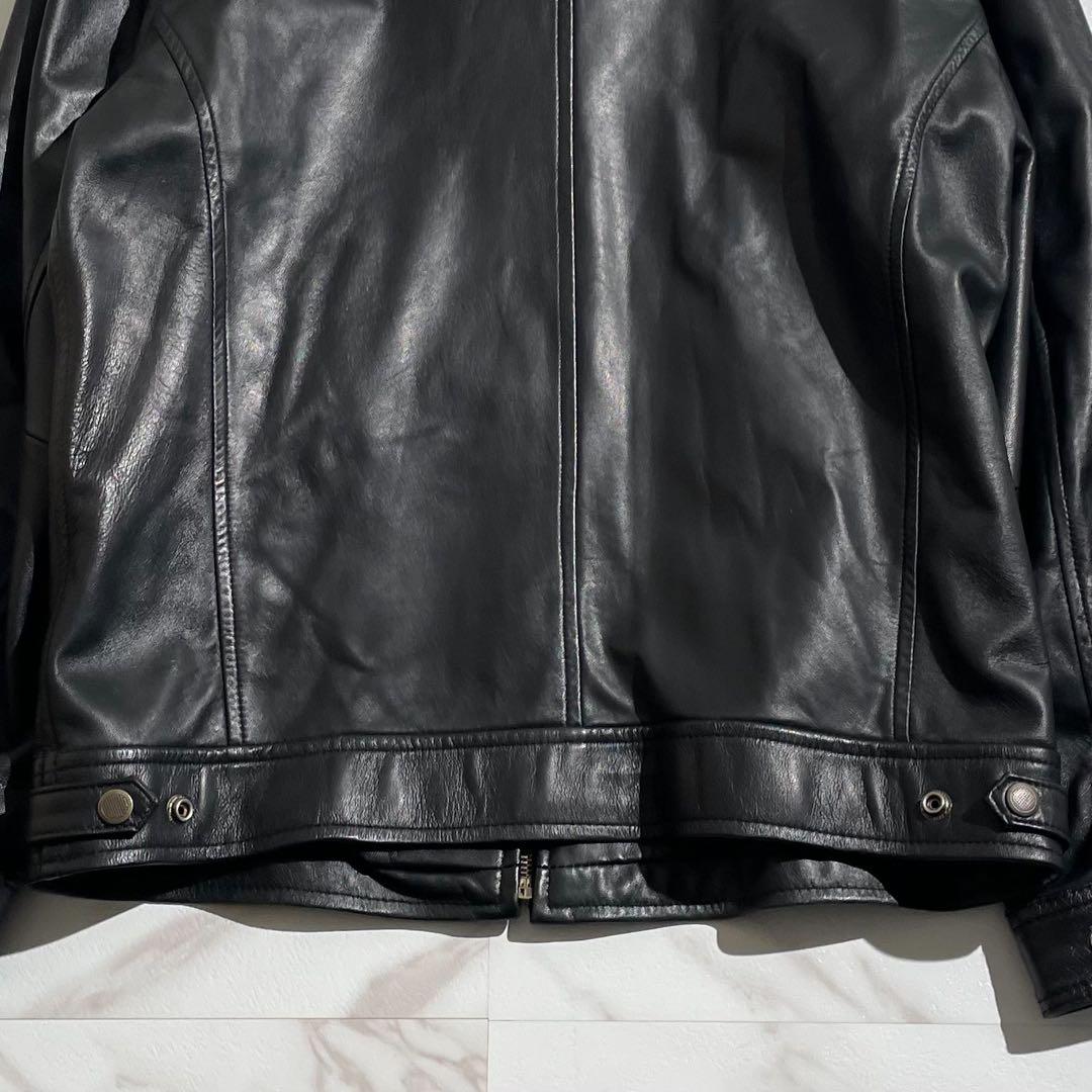 【美品✨希少】ライダースジャケット 鹿革 XLサイズ ブラック イタリーモード