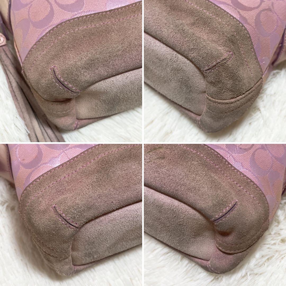 バッグ COACH shoulder bag tassel Signature pink