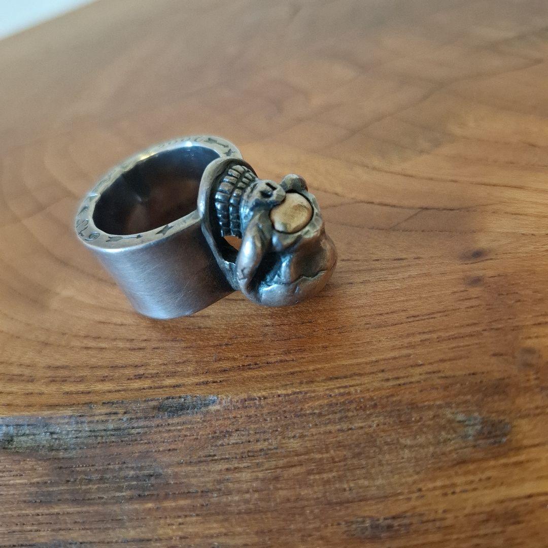 ベ*タ様 ストップライトスカルリング18金目21号　的を絞って生きろ！