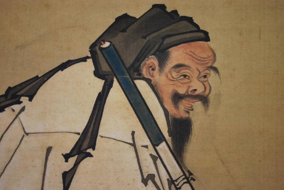 【真作】狩野祐清邦信/四賢人図/大幅/掛軸☆宝船☆Ｑ‐85　J