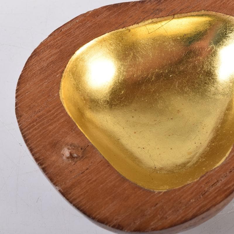 茶道具　祥桑軒　川本光春作　桑彫　茄子香合　竹田益州極め箱　V　7383