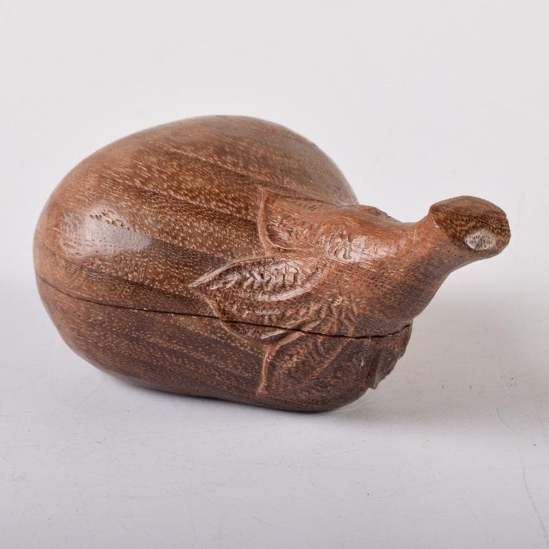 茶道具　祥桑軒　川本光春作　桑彫　茄子香合　竹田益州極め箱　V　7383