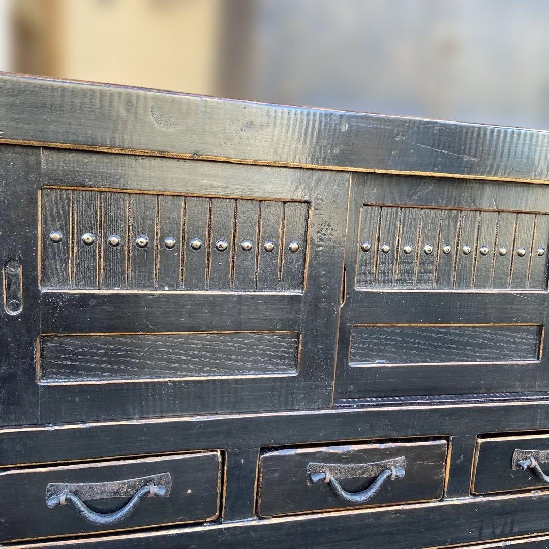 昭和レトロ　古家具　水屋箪笥　年代物　アンティーク　食器棚　カップボード