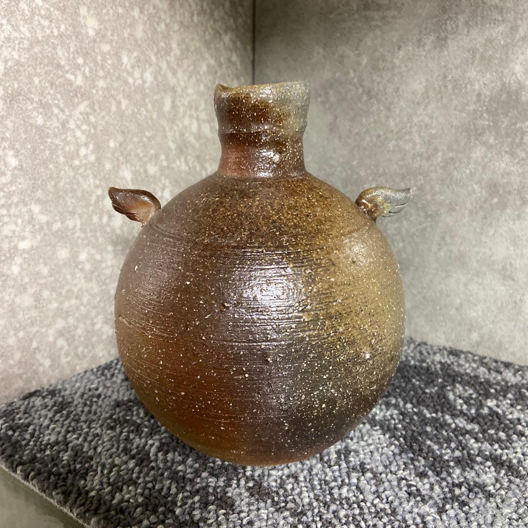 備前焼　坂井良平　羽付丸花入　花器　花瓶　一輪挿し　天使　エンジェル　インテリア