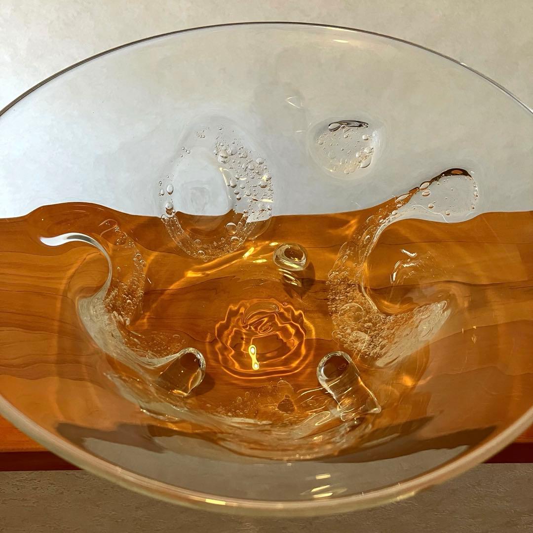 吹きガラス ガラスボウル ガラスのうつわ 作家もの