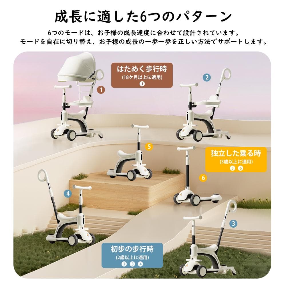 三輪車 おすすめ 自転車 バランスバイク ベビーカー 6in1 折りたたみ