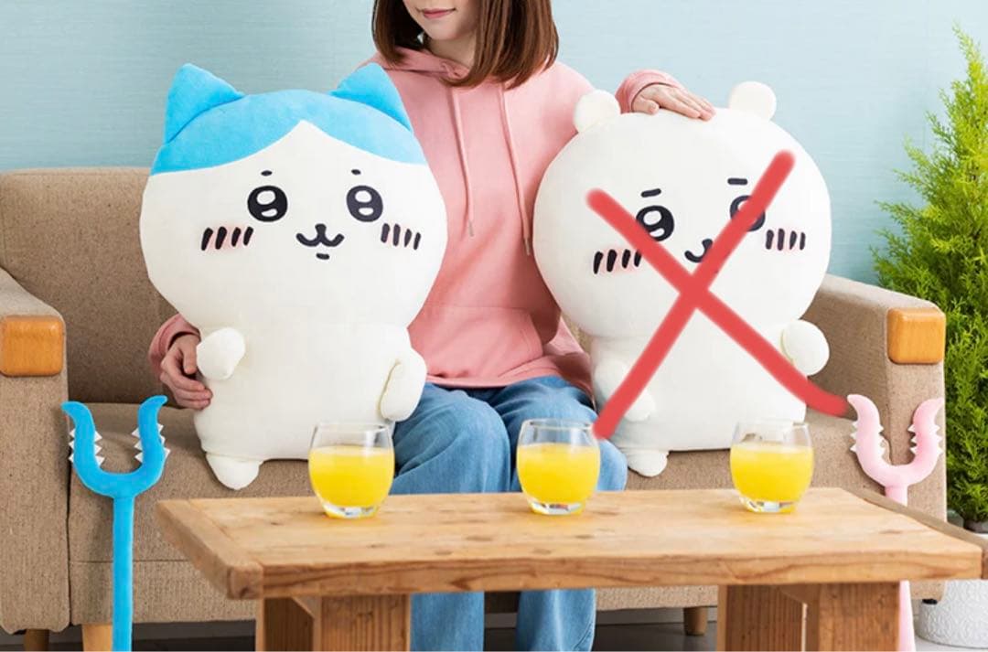 ちいかわ 討伐棒をもった特大ぬいぐるみ(ハチワレ)