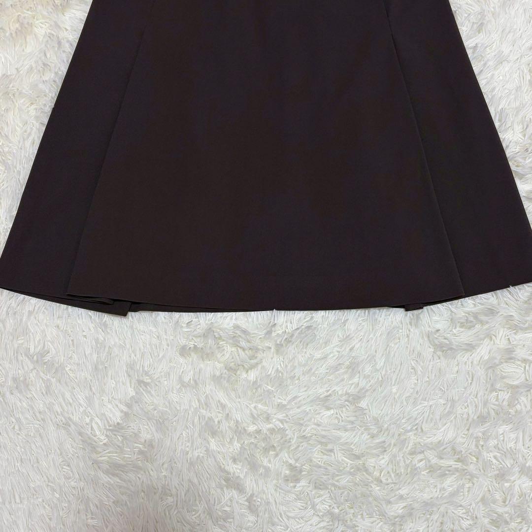 美品 エルメス ゴルチエ期 フレアスカート シルク裏地 ブラウン L相当 40