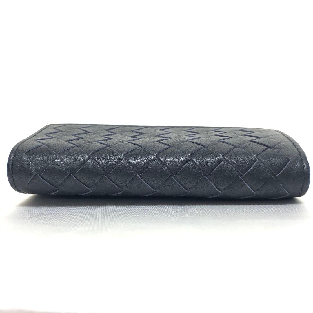 未使用級　現行モデル　ボッテガ ヴェネタ　キーケース　イントレチャート　黒　青