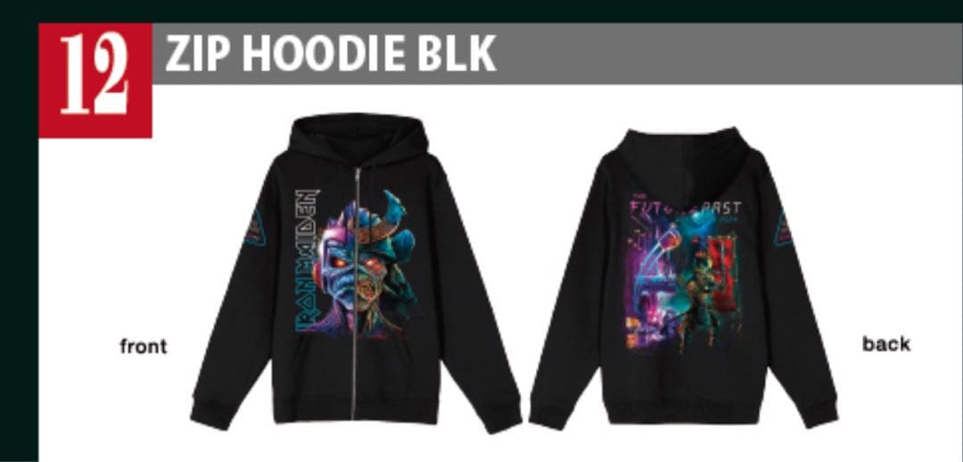 新品 アイアンメイデン　2024 ジャパンツアー ジップパーカー　会場購入