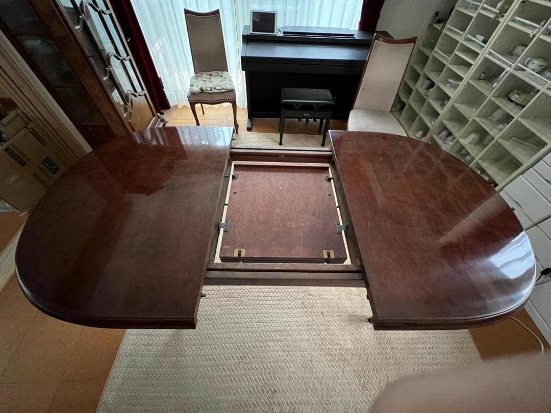 マルニ木工　エクステンションダイニングテーブル　オーバル　引取り可