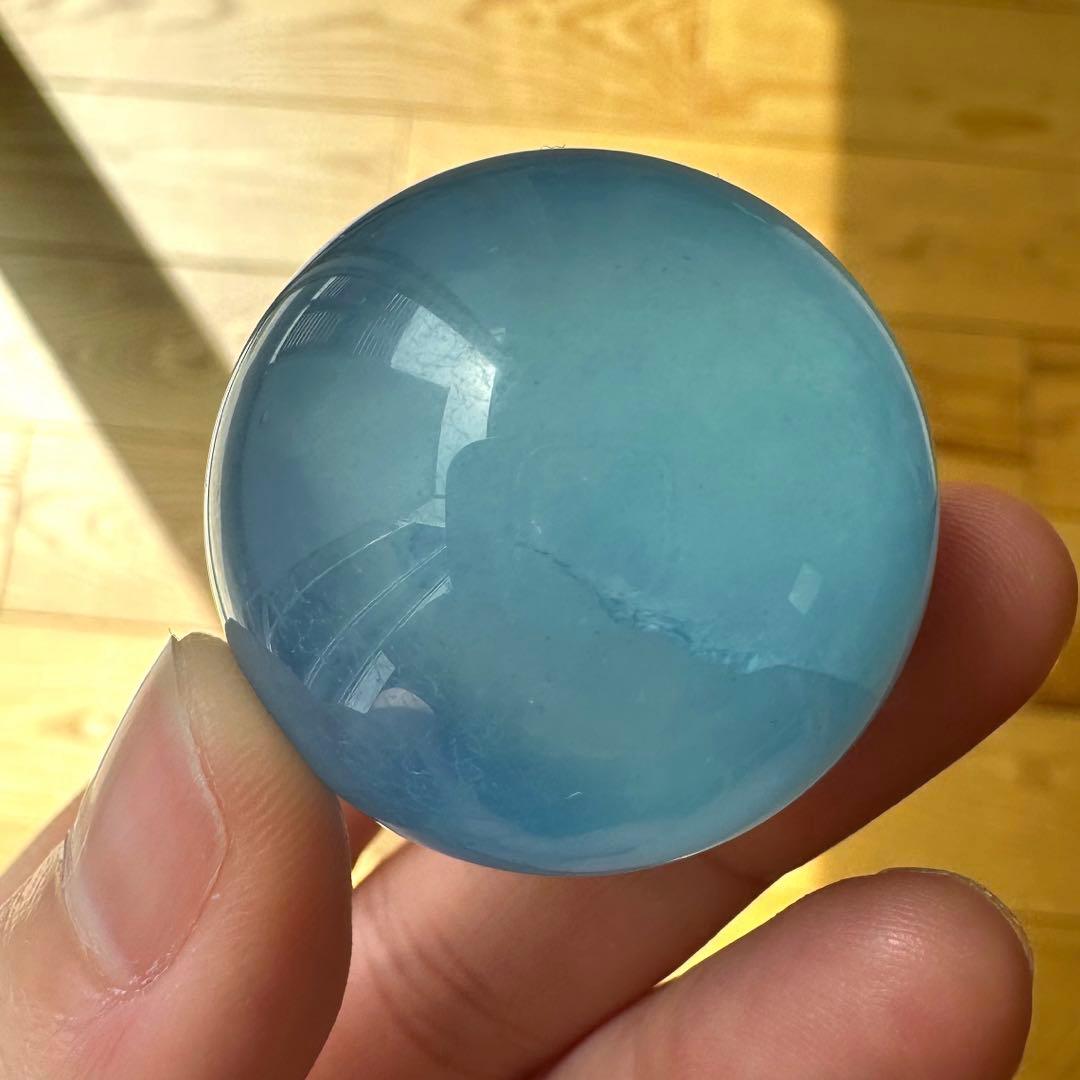 アクアマリン　スフィア　3.3㎝　高品質　アクア　50.7g