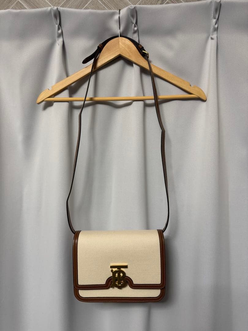 Burberry TB スモール ショルダーバッグ（キャンバス＆レザー）