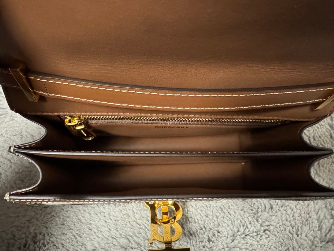 Burberry TB スモール ショルダーバッグ（キャンバス＆レザー）