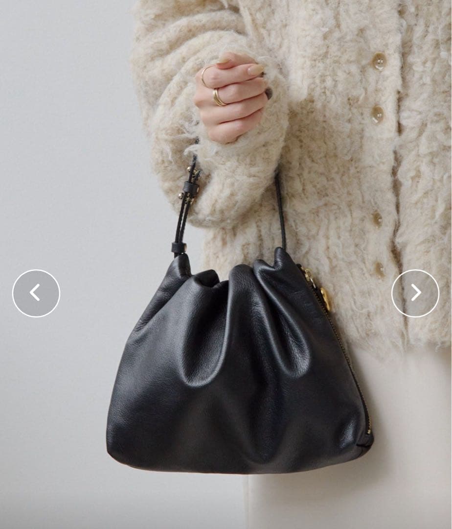 ワンハンドルバッグ　黒　牛革　日本製　ジェメイル