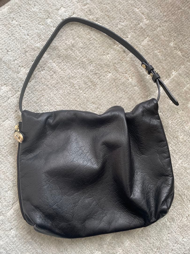 ワンハンドルバッグ　黒　牛革　日本製　ジェメイル