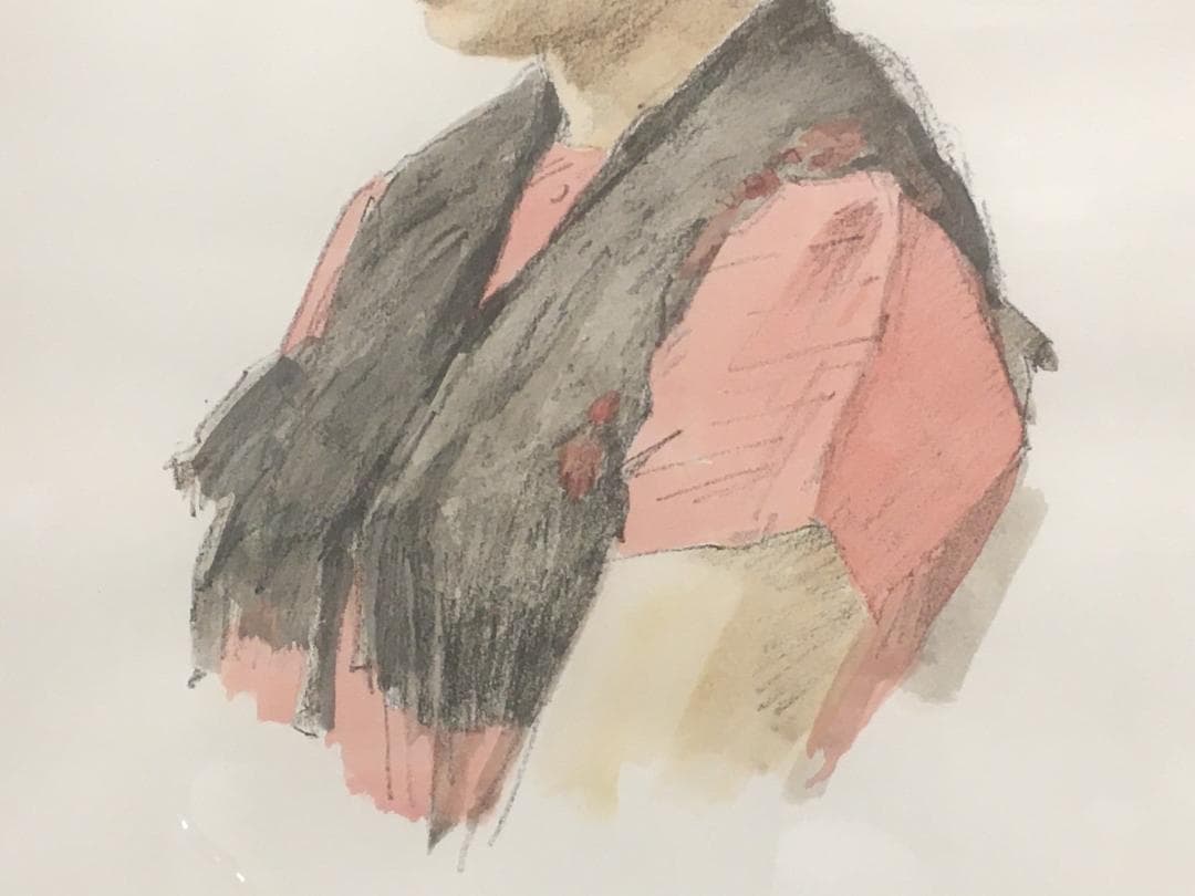 小磯良平　女性像　R.Koiso　　美術品　絵画　人物画