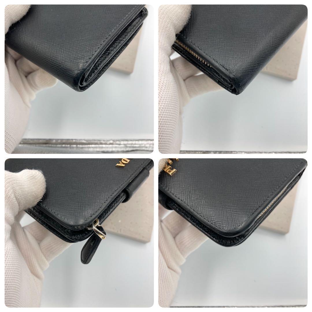 ！美品！PRADA プラダ サフィアーノ 二つ折り財布 L字ファスナー　88A