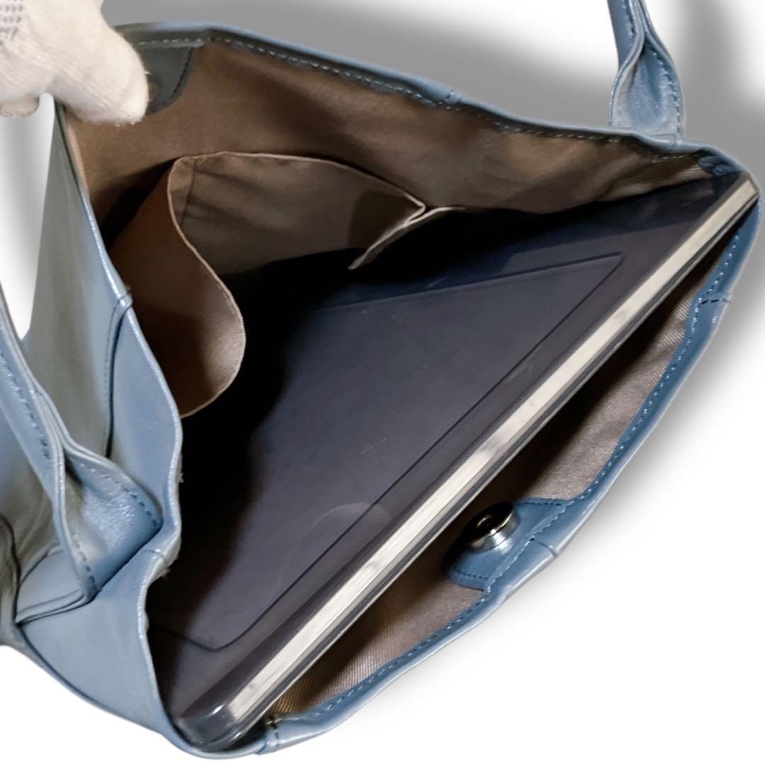 イアパピヨネ 未使用級 アニマルモチーフ バケツ ワンショルダーバッグ ブルー