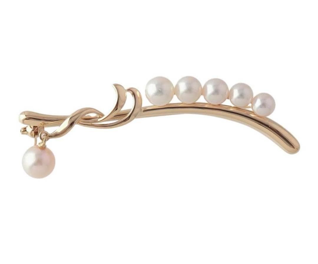 ミキモト パール ブローチ アコヤ真珠 K14YG ゴールド MIKIMOTO