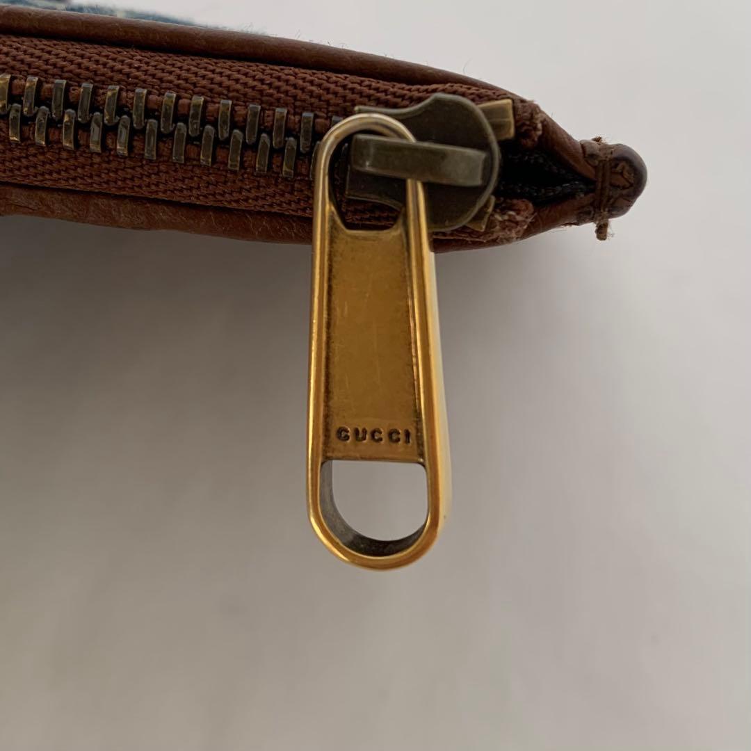 美品 GUCCI インターロッキング 小銭入れ デニム クレジットカードケース