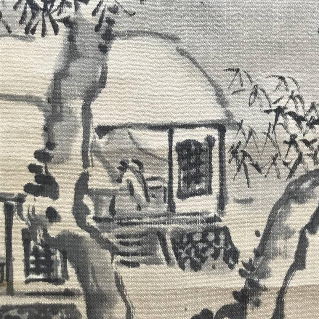 田能村直入/雪景山水画賛/山水図/幽居図/掛軸/名家伝来/AC-694