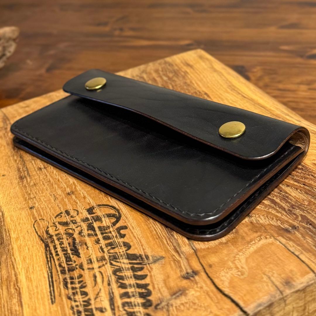 Ｋ*様 トラッカーウォレット 2層『ホースバット　茶芯　ブラック』