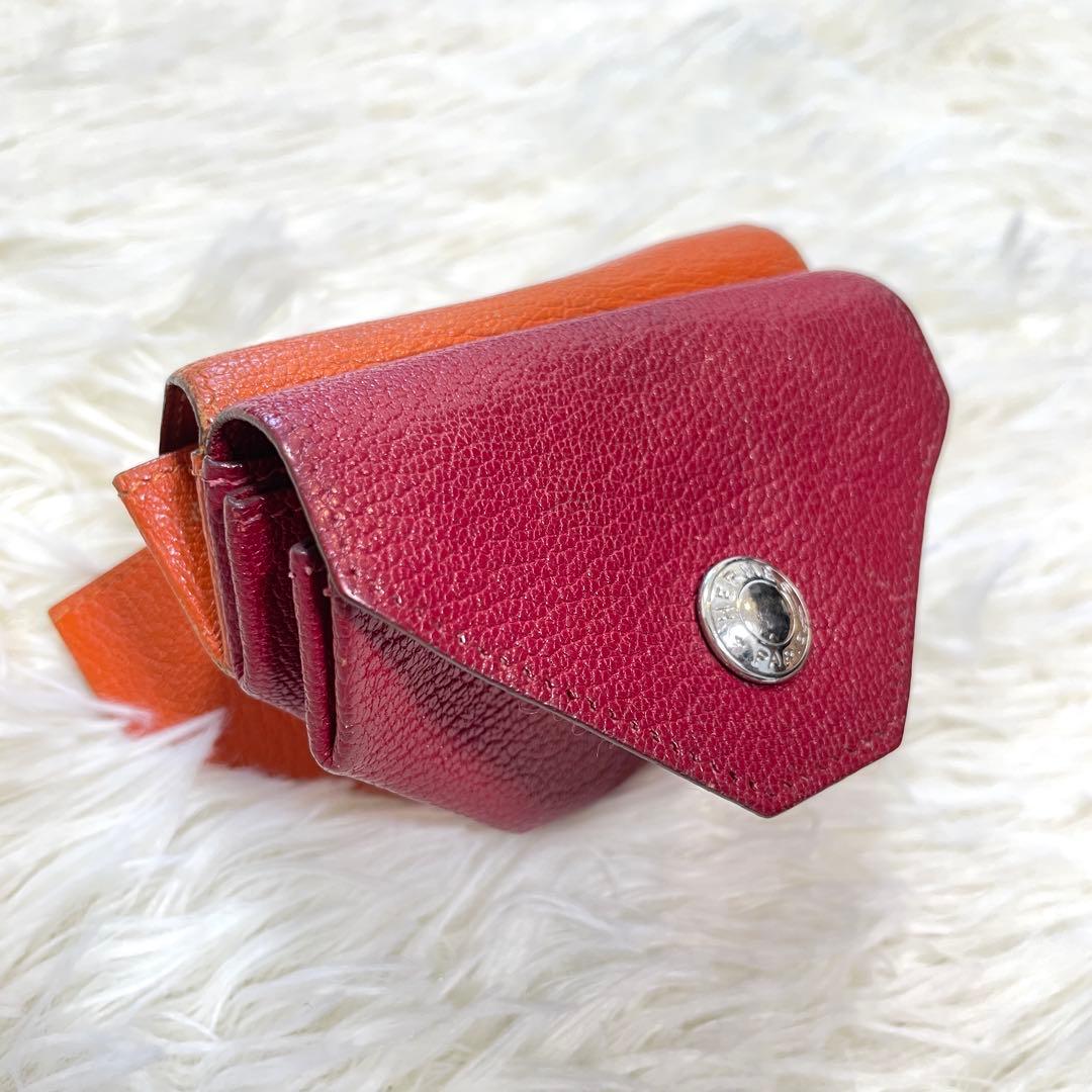 HERMES エルメス ルヴァンキャトル シェーブル レッド ケース