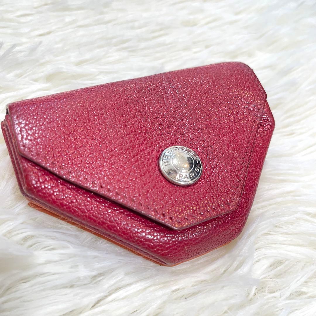 HERMES エルメス ルヴァンキャトル シェーブル レッド ケース