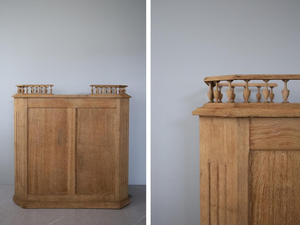 フランスアンティーク木製ショップカウンター/レジ台/テーブル机(90-148)