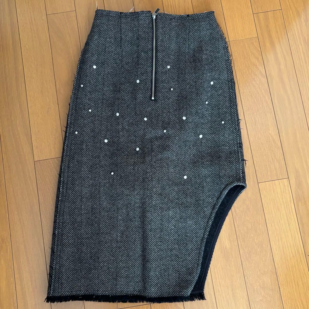 MaisonSpecial スタッズアシンメトリースカート