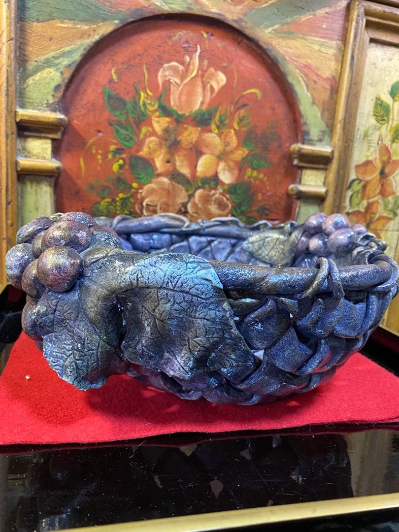 クレイクラフト葡萄の入れ物ハンドメイド