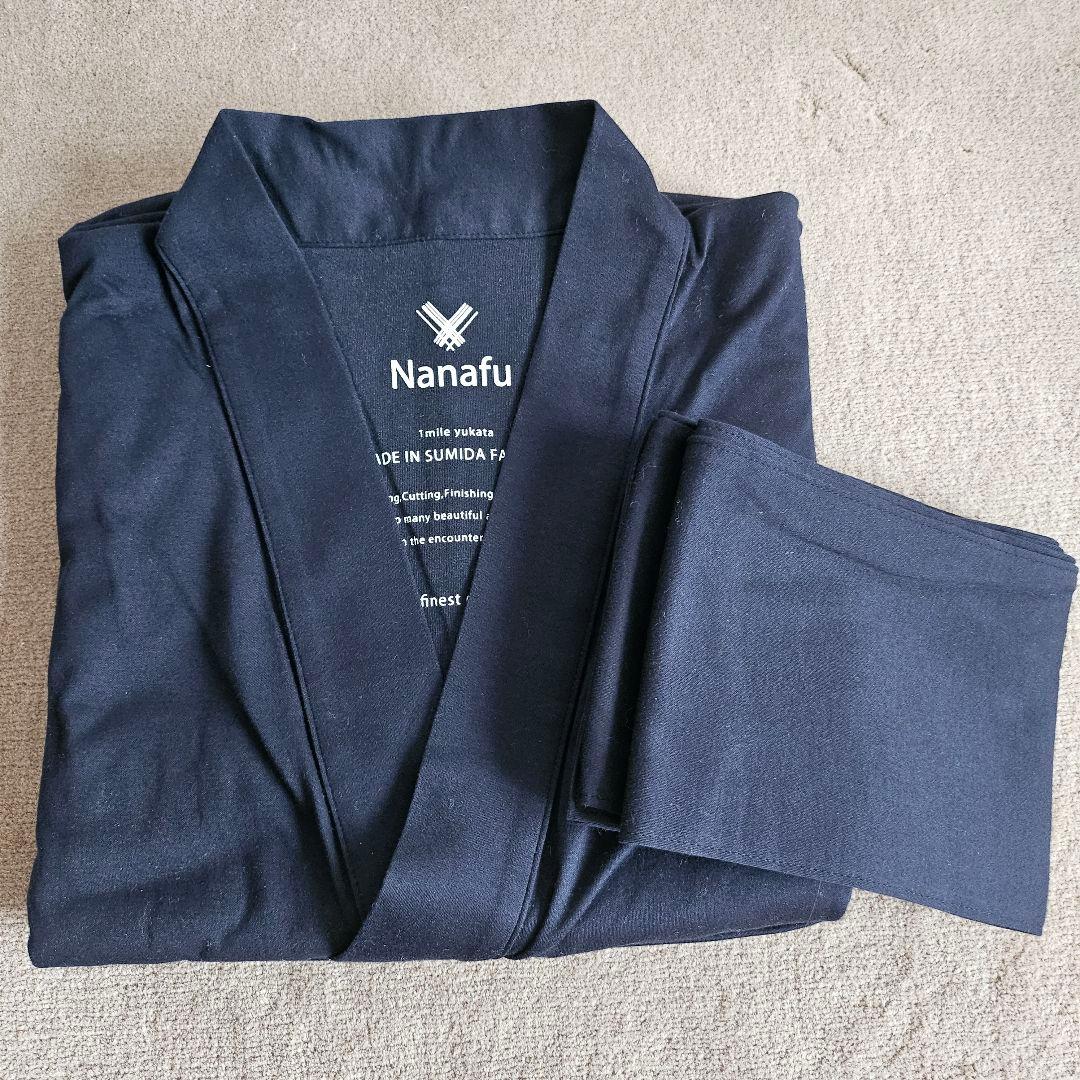 ナナフ　nanafu 浴衣　ルームウエア　ユニセックス　ネイビー