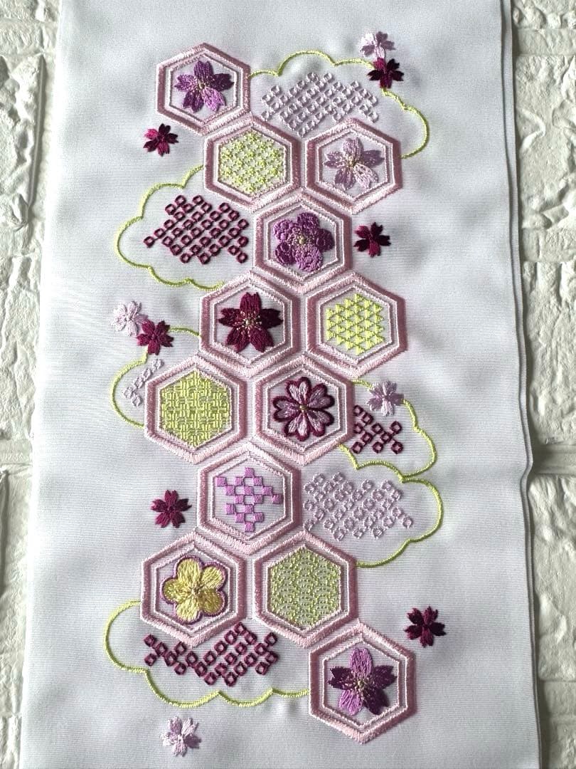 ヴァイオレット・ルフレ♦︎重ね衿 刺繍半衿　マルチレース　正絹帯締め　お飾り2点