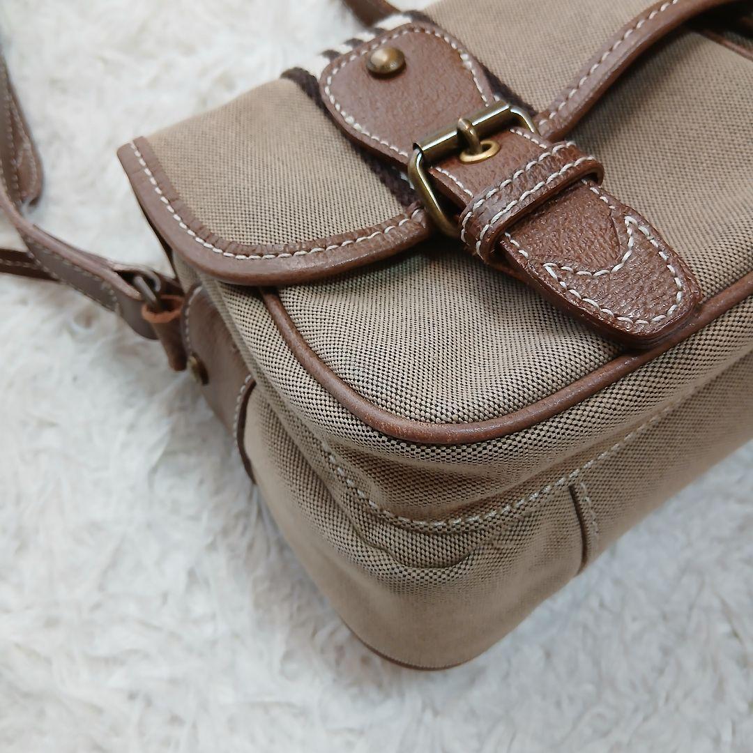 【BURBERRY BLUE LABEL】キャンバス ショルダーバッグ ロゴ刺繍