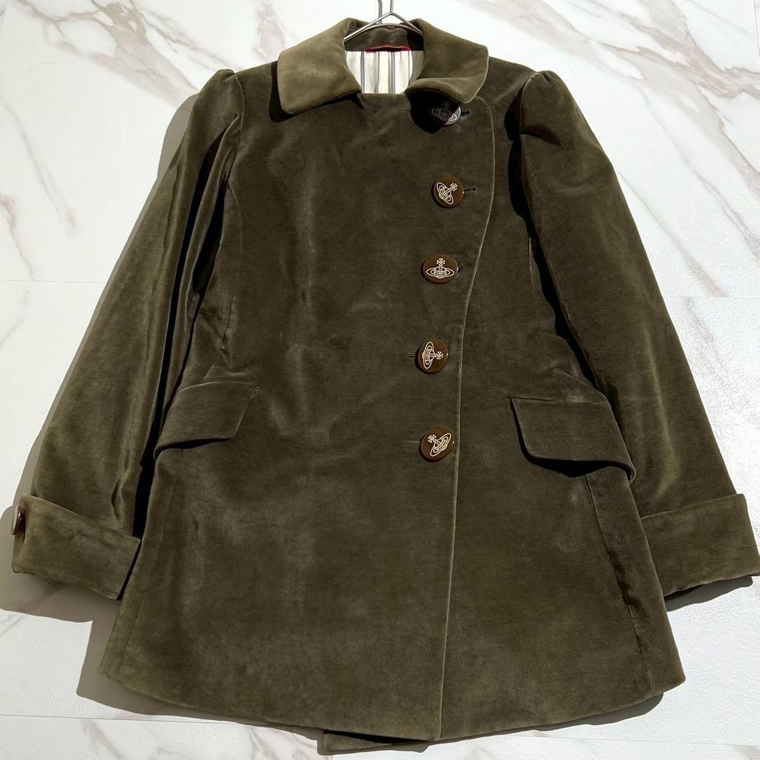 極美品✨ ヴィヴィアンウエストウッド レッドレーベル ベロア コート グリーン
