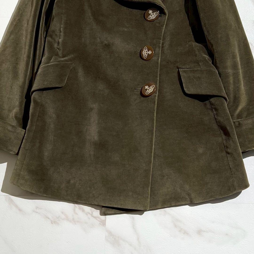 極美品✨ ヴィヴィアンウエストウッド レッドレーベル ベロア コート グリーン