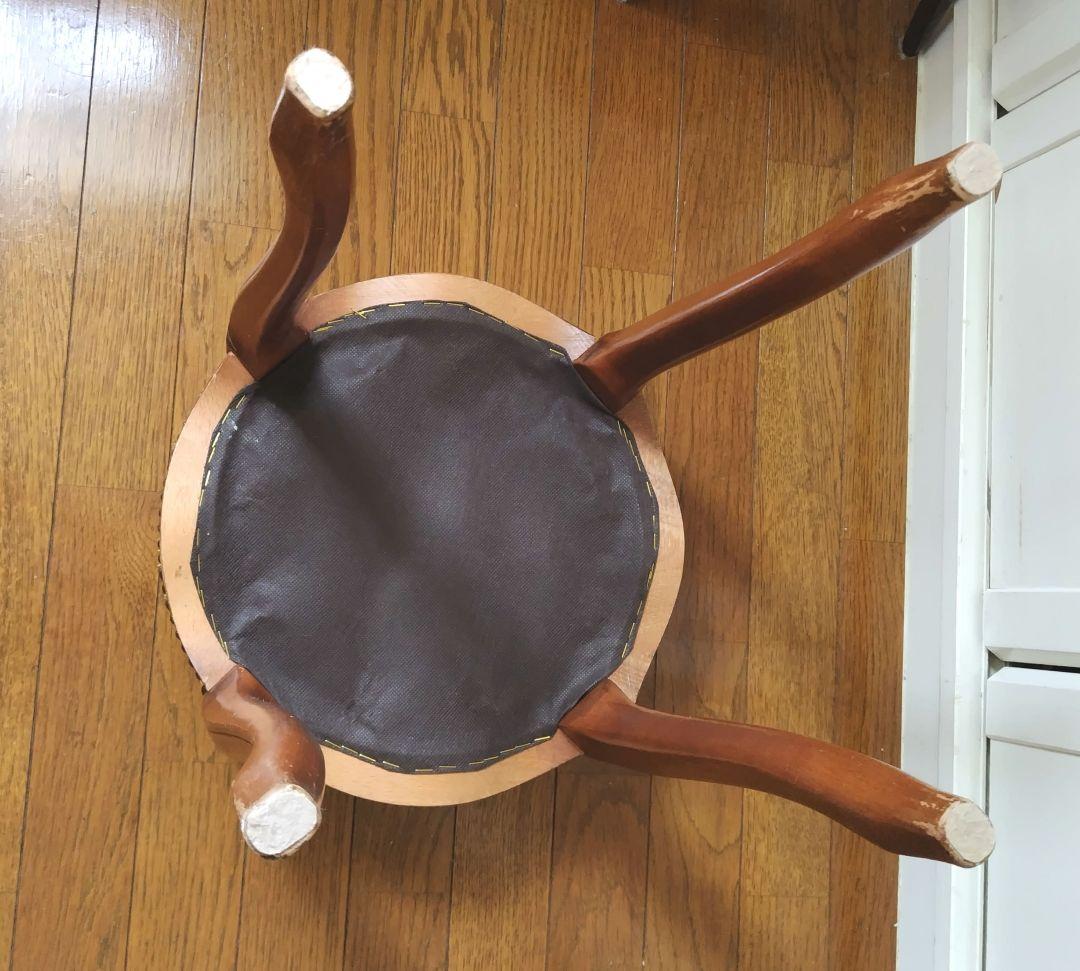 英国製アンティークラウンドスツール