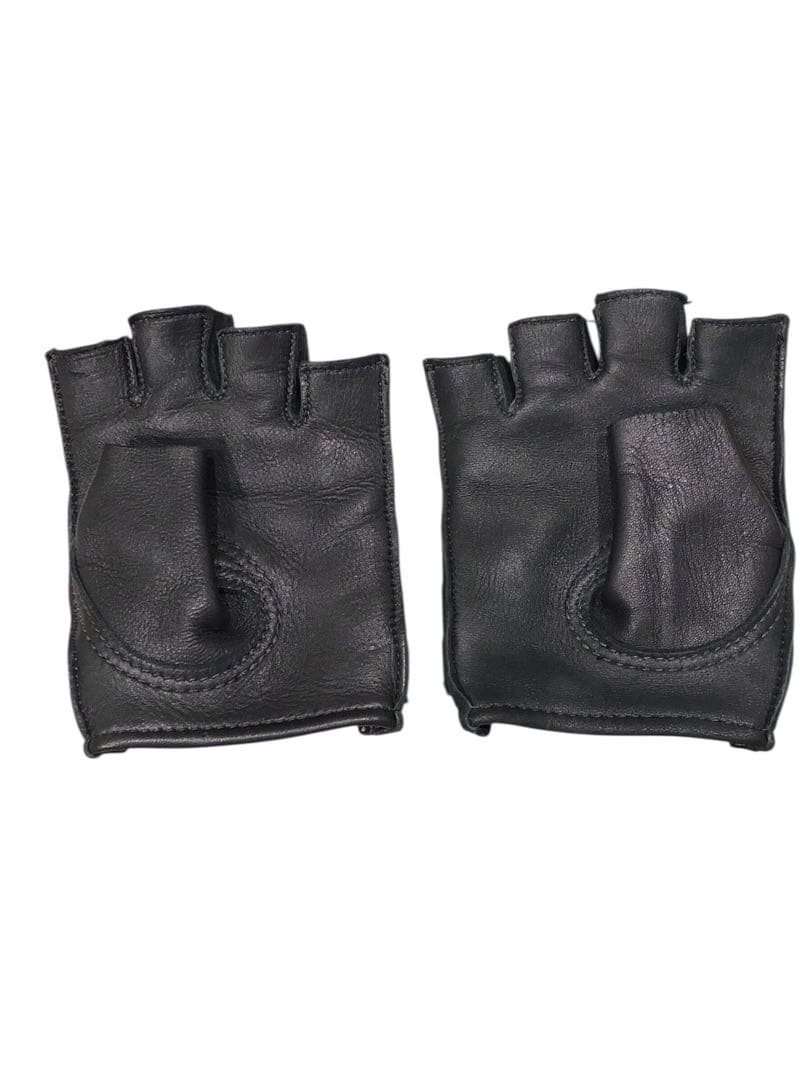 アメリカ製 チャーチル　鹿革　フィンガーレス　半指　グローブ　ブラック 手袋　黒