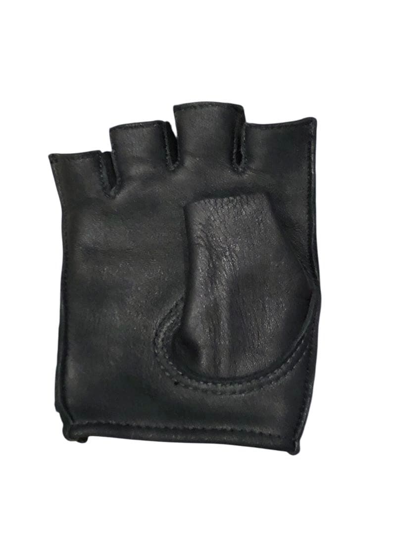 アメリカ製 チャーチル　鹿革　フィンガーレス　半指　グローブ　ブラック 手袋　黒