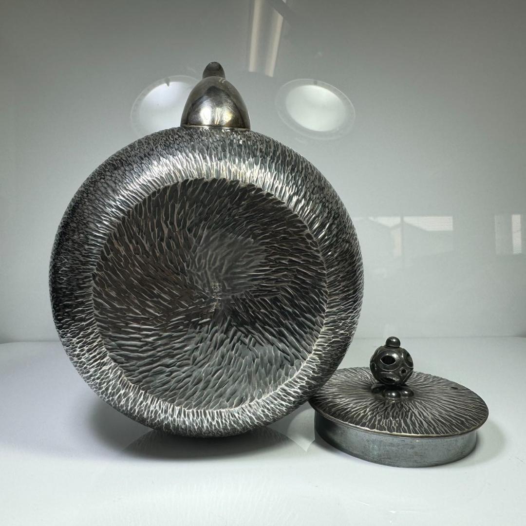 純銀製 宮本造 湯沸 煎茶道具 薬缶 銀瓶 工芸品 古美術品 箱付 純銀保証