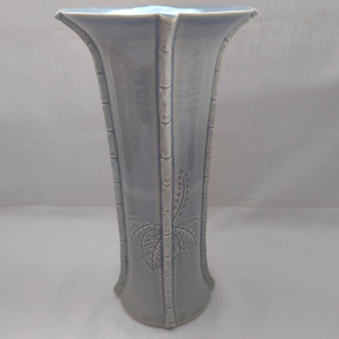 桐竹文 花瓶 山崎 光洋銘『鳳玉』 嵯峨御流好 片山宥雄大僧正