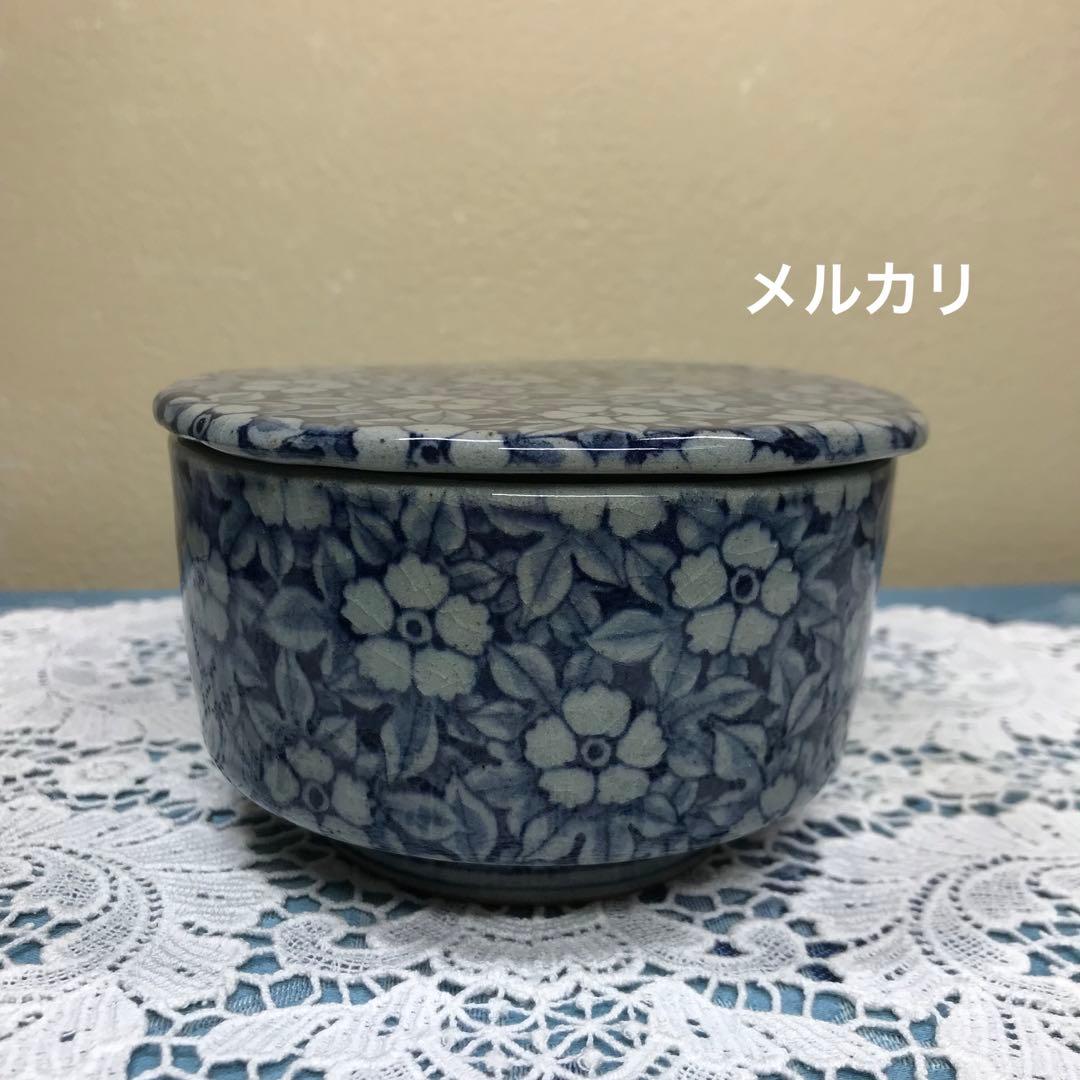 辻修窯　お花がいっぱいの蓋物　お櫃