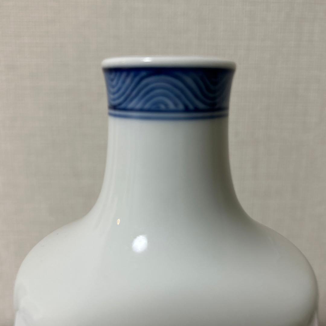 手描き花柄陶器瓶 高さ20cm