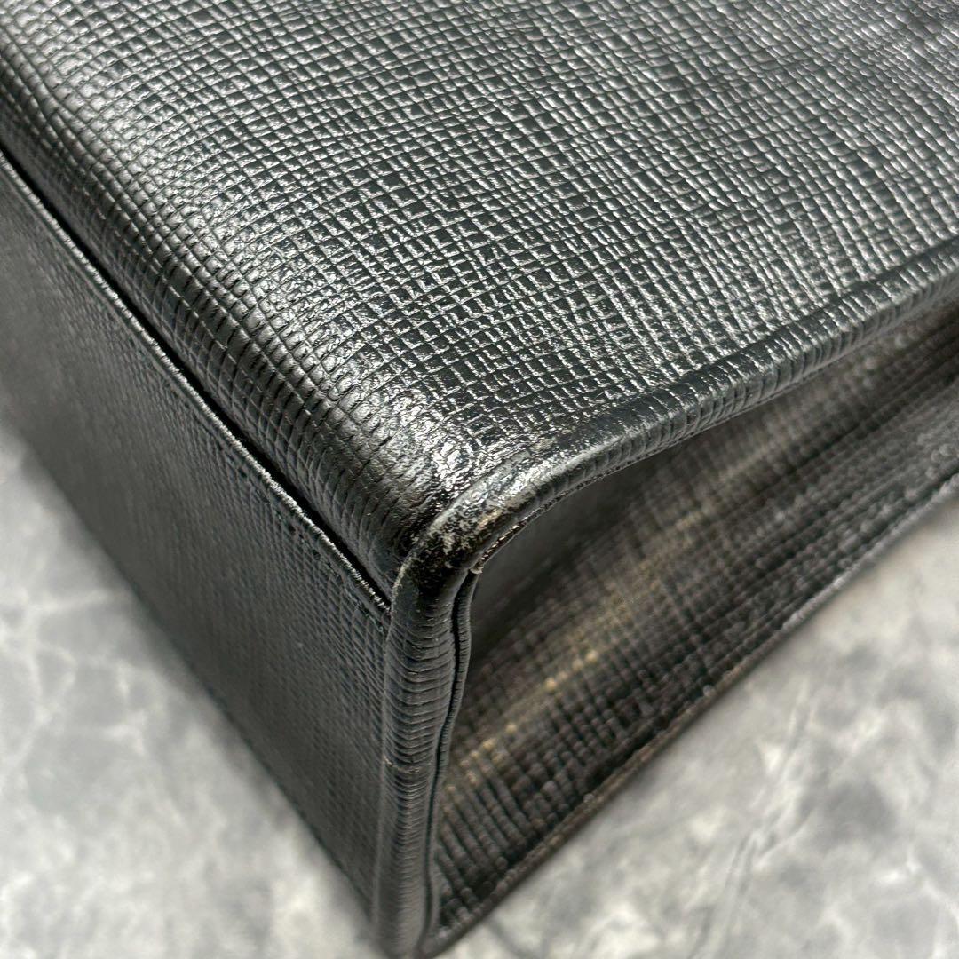 【極美品】クレージュ 2way ハンドバッグ レザー ロゴ金具 ブラック