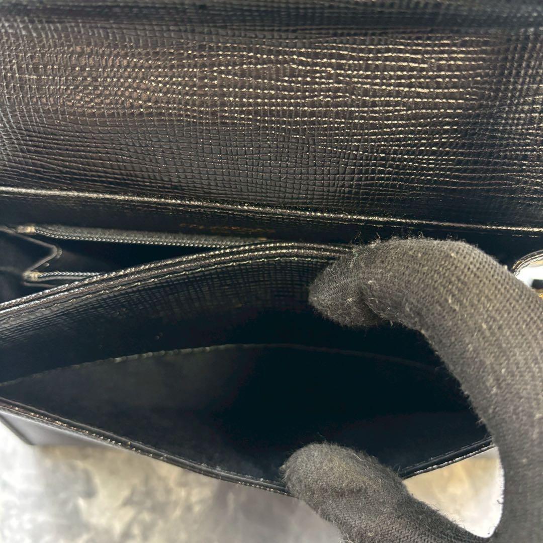 【極美品】クレージュ 2way ハンドバッグ レザー ロゴ金具 ブラック