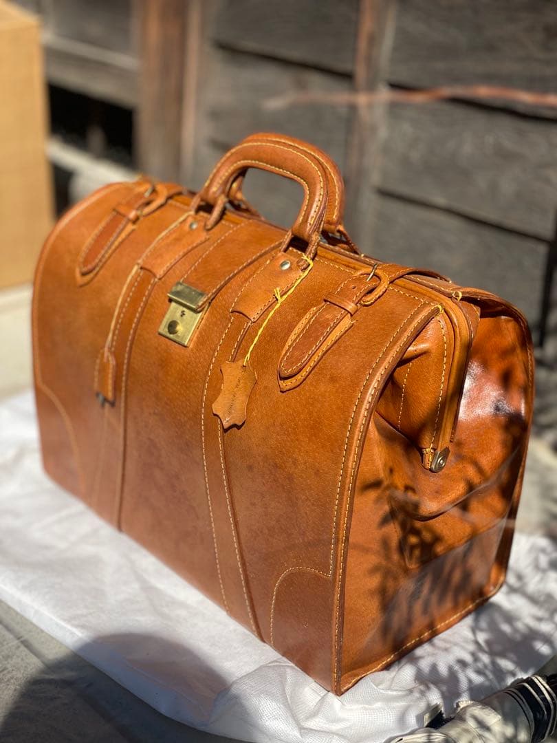 ドクターズバッグ　ダレスバッグ　本革　アンティーク　未使用　経年劣化あり　鍵付き